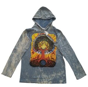Hoodie No Time Stonewashed Tree of Life Sizes M L XL